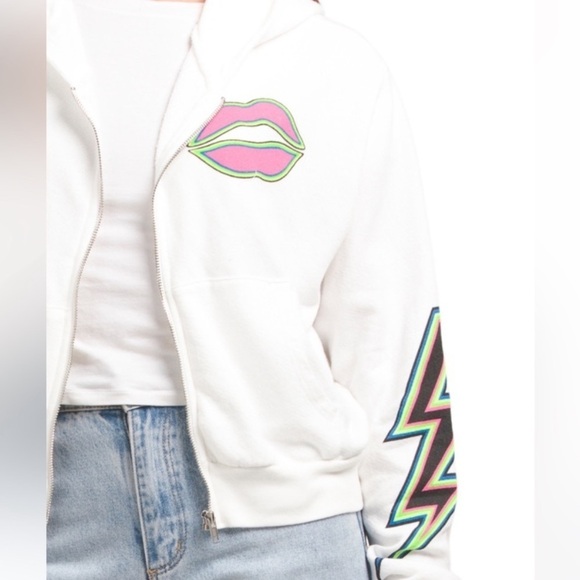 Lauren Moshi LACHELLE NEON LIGHTNING EYE Hoodie - Picture 4 of 9